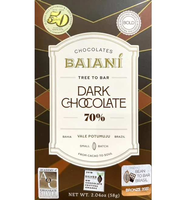 Baiani - Dark Chocolate 70% Bold Roast | Bean to Bite