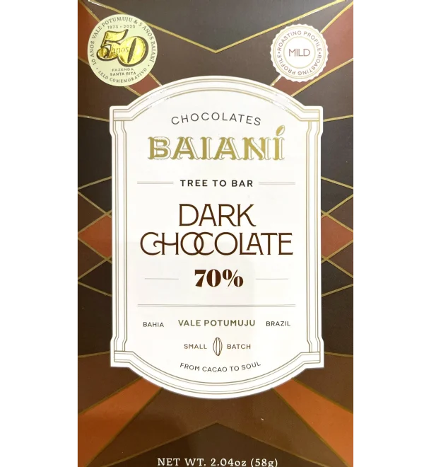 Baiani - Dark Chocolate 70% Mild Roast | Bean to Bite