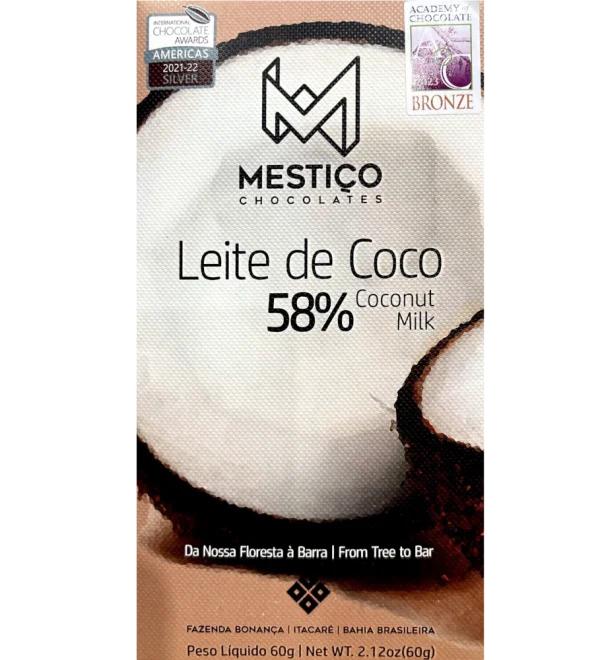 Mestico - 58% Dark Chocolate with Coconut | Bean to Bite