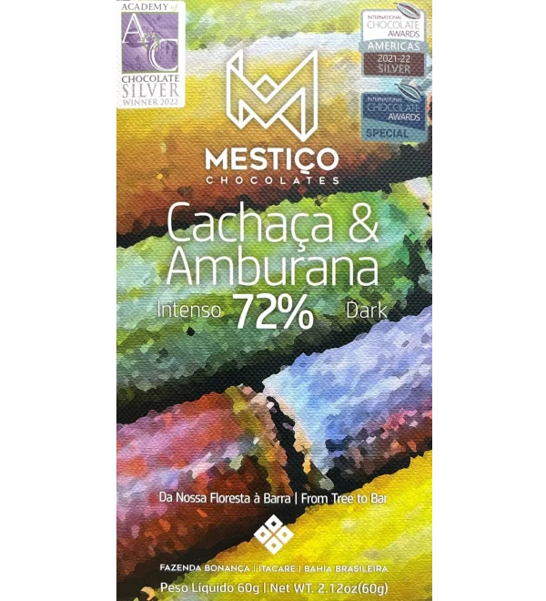 Mestico - Cachaca and Amburana 72% Dark Chocolate | Bean to Bite